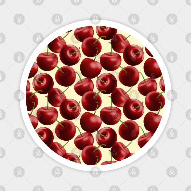 Cherries Pattern Magnet by Designoholic